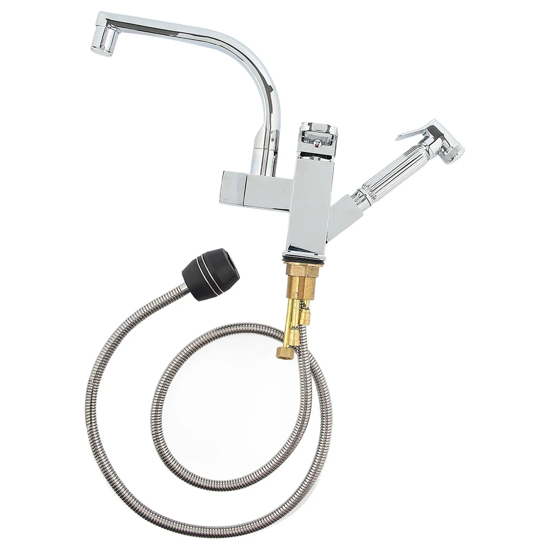 

Monobloc Chrome Kitchen Sink LED Basin Bathroom Faucet Pull Out Spray Swivel Tap