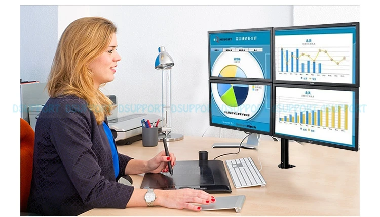 Loctek D1Q Desktop Quad Heavy Monitor Mount