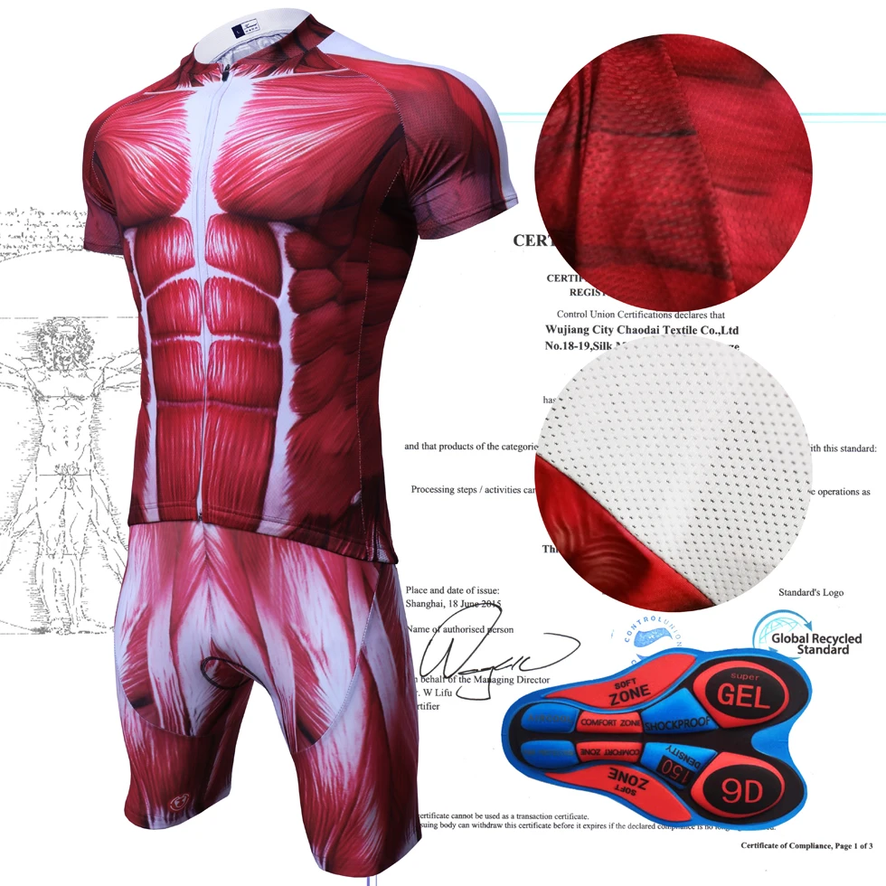 IRONANT Muscle Suit Велоспорт Джерси наборы с коротким рукавом летняя одежда для велоспорта Одежда для велоспорта с v-образным вырезом красная велосипедная рубашка