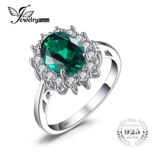 Jewelrypalace princesa diana william kate middleton 2.5ct creado nano ruso esmeralda anillo sólido 925 nuevo anillo de plata