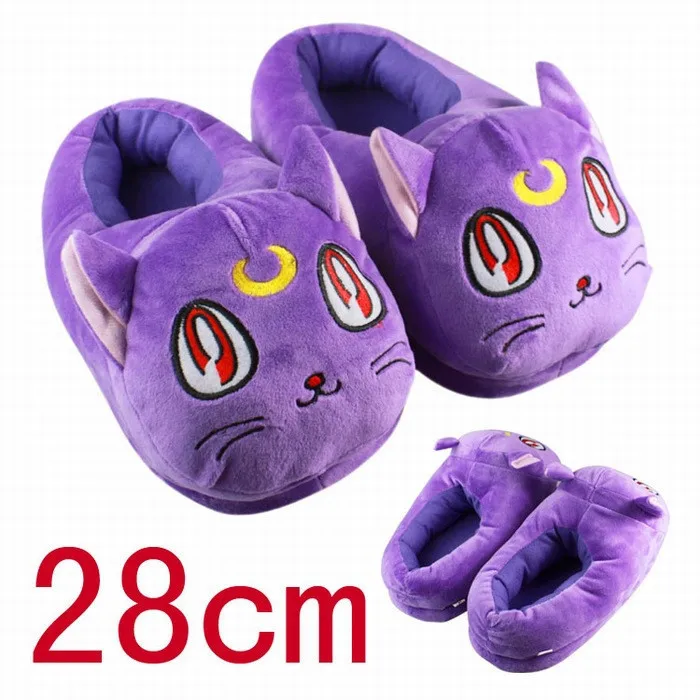 Anime Sailor Moon Luna Cat Plush Slippers Warm Winter Adult Slippers Gift For GirlFriend 11 28cm