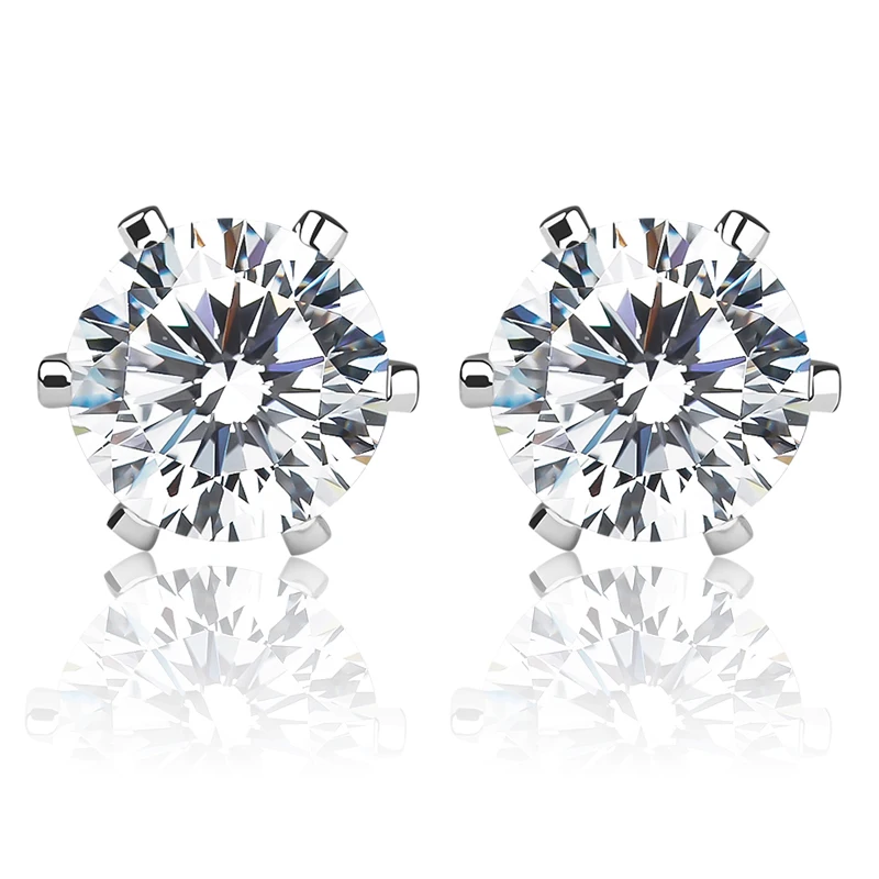 Fashion Stainless Steel Minimalists Earrings Silver Black And Clear Colors  Round CZ Stone Stud Earring Women For Gifts (2)