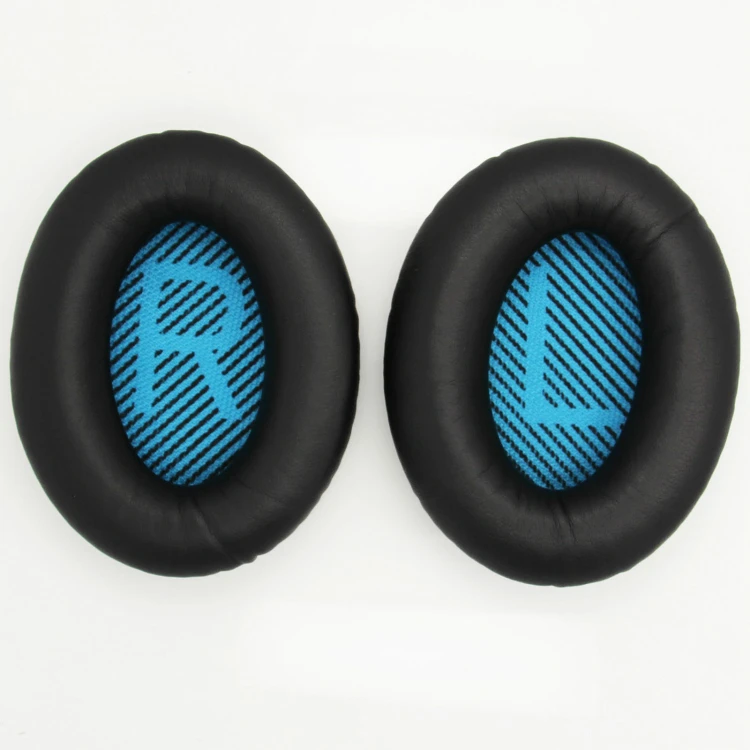 Soft Protein Leather Replacement Earpad Ear Pads Cushions for Bose QuietComfort 25 QC25 QC 25 Headphones Black& Blue