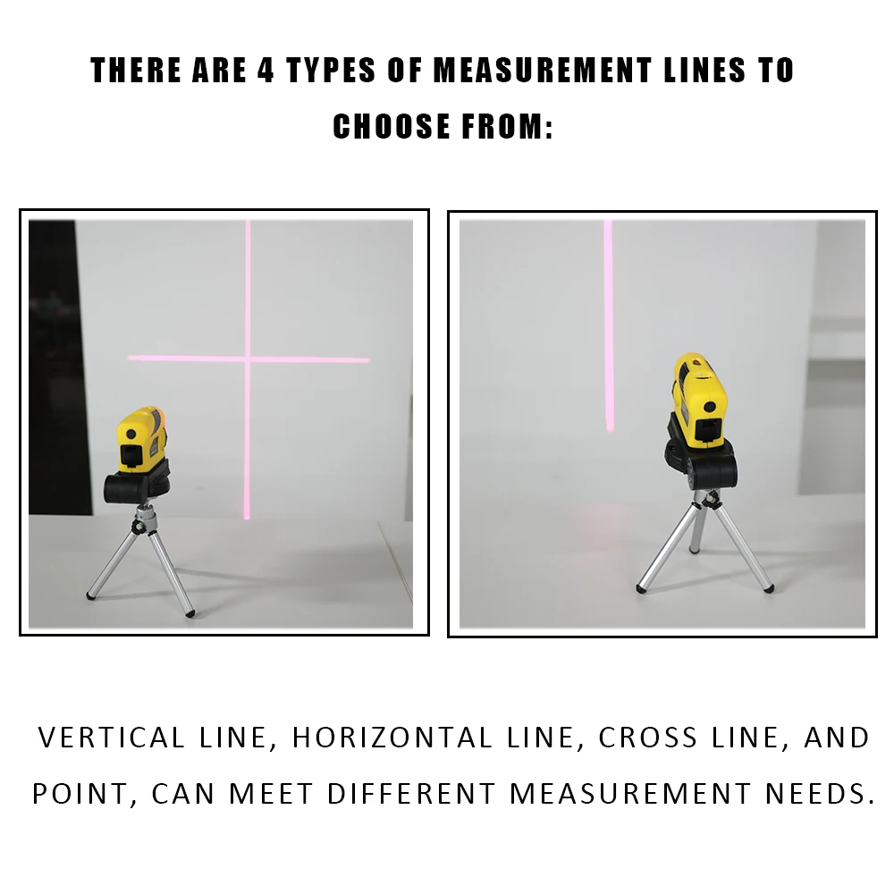 4-в-1 Инфракрасный мини лазерный уровень Горизонтальная Вертикальная поперечная линия и точка 180 ручного измерения строительных инструментов со штативом