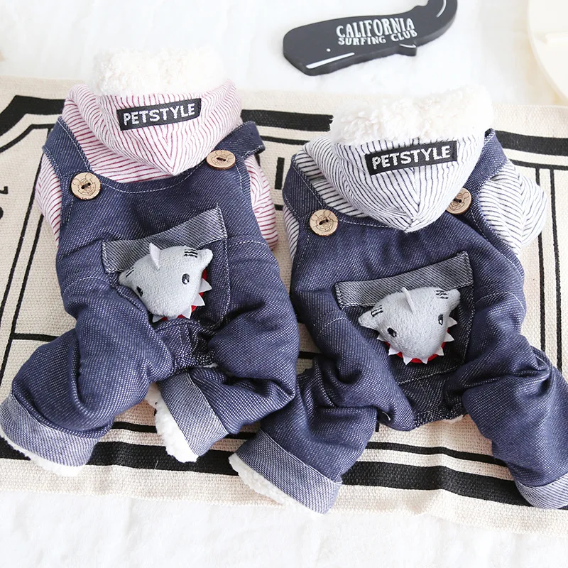 

Cute Shark Pet Dog Clothes Winter Warm Dog Bathrobe Jumpsuits Dog Pajamas Coats Clothing For Dogs Cat Yorkie Maltese Chiwawa
