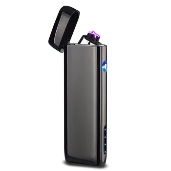 

New Metal Windproof Electronic Usb Charging Cigarettes Lighter Double Arc Plasma Pulse Personality LED Power Display Lighters