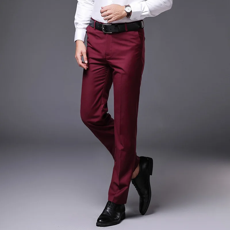 Костюмных брюк Для мужчин Pantalon Hombre модные Для мужчин Брюки Демисезонный классический Бизнес плюс Размеры 20-40 повседневные Прямые брюки