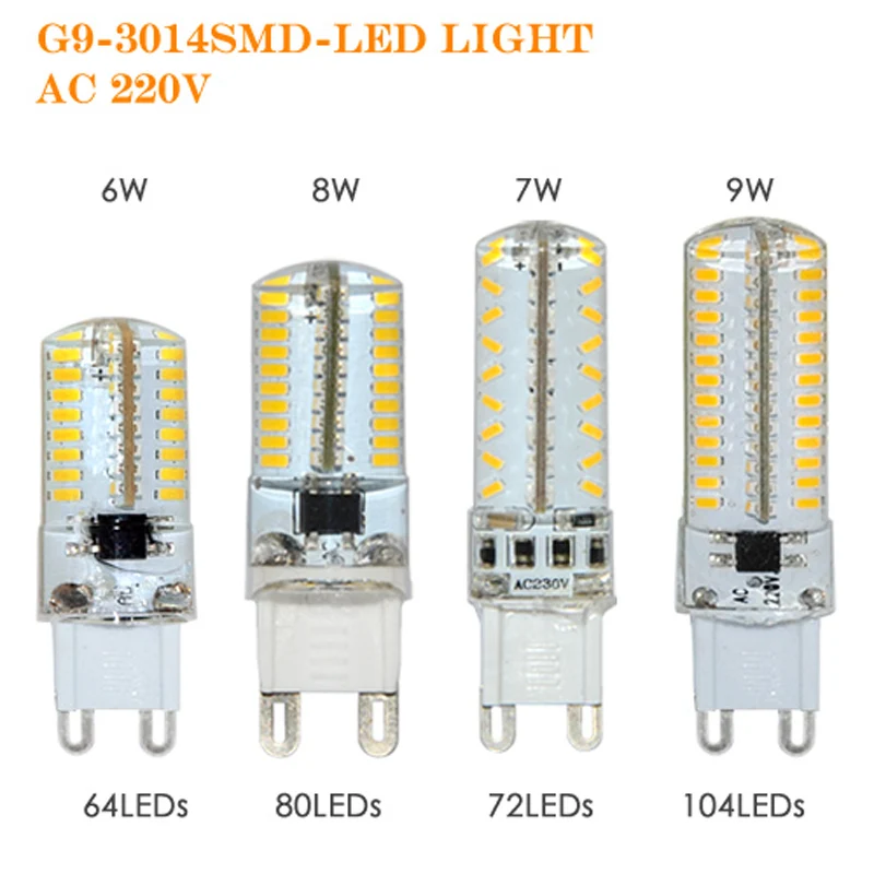 3 Вт 4 5 6 7 8 9 силиконовый корпус E14 G4 G9 светодиодный светильник DC12V AC220 В AC110V