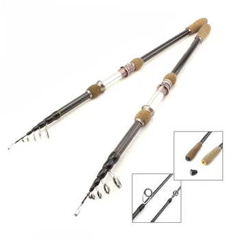 

Promotion! 2.1m2.4m 2.7m Carbon Spinning Fishing Rod lure telescopic fishing rod Portable travel fishing pole Free gift