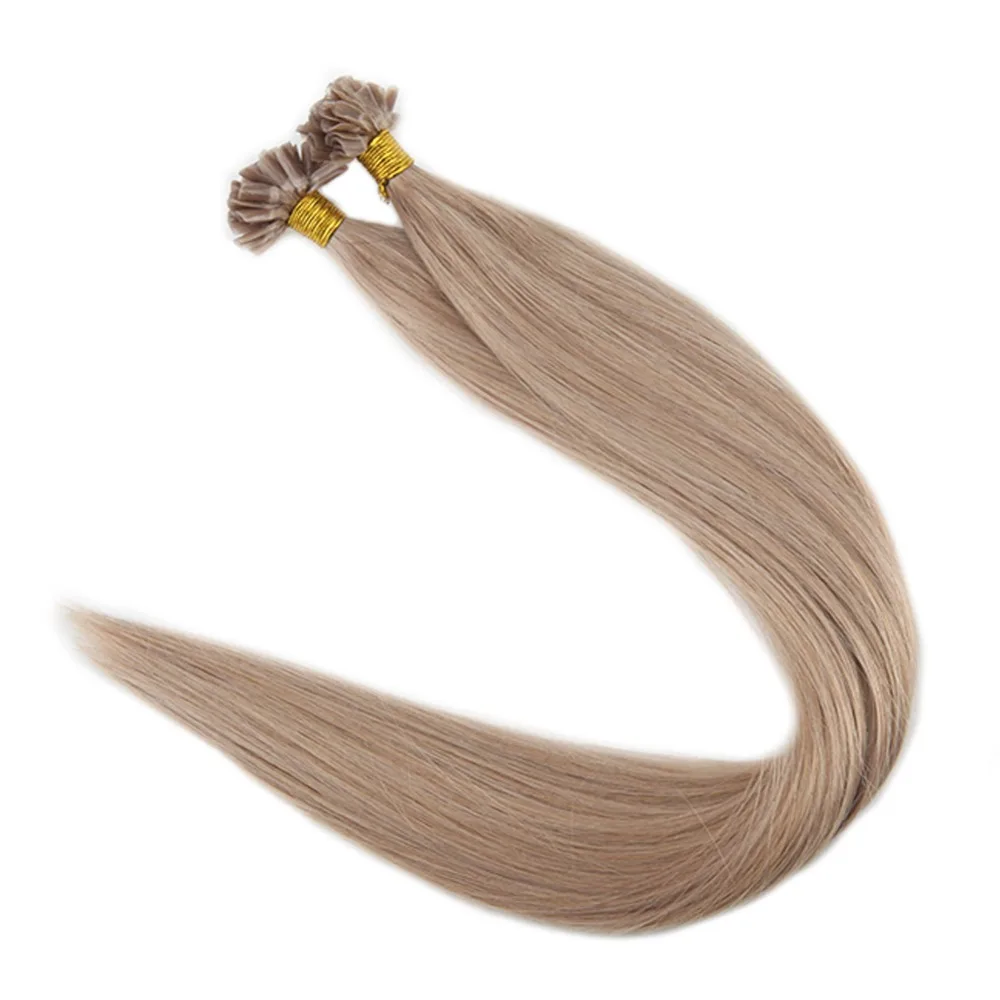 

Full Shine Pre Bonded Hair Extensions U Tip Hair Ash Blonde Color #18 1g/Strand 50g 100%Remy Human Hair Extensions U Tip Hair