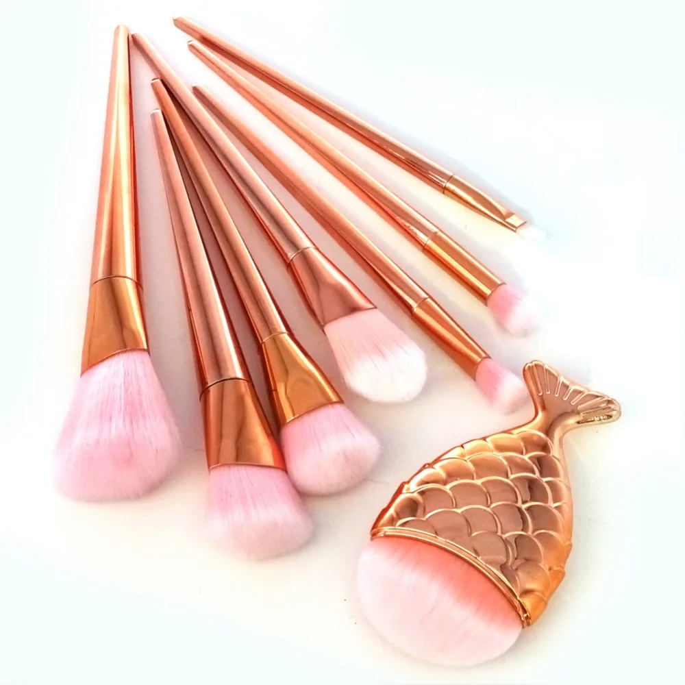 

8pcs Rose Gold Unicorn Mmermaid Makeup Brushes Set Foundation Powder Contour Eyeshadow Make up Brush Beauty Cosmetic Tool Kits