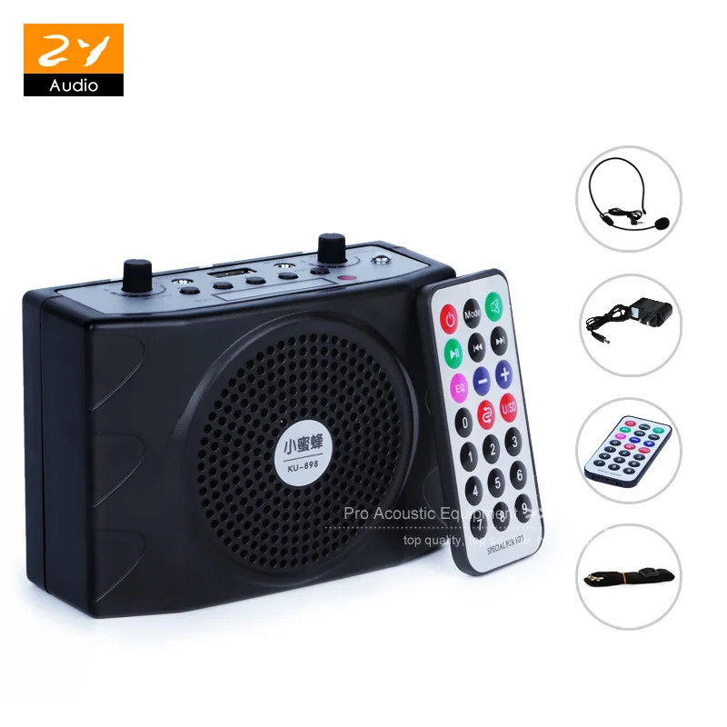 

38W High Power Special Amplifier For Teacher Tour Guide External Voice Lound Speaker Headset Microphone Support U Disk/TF Card