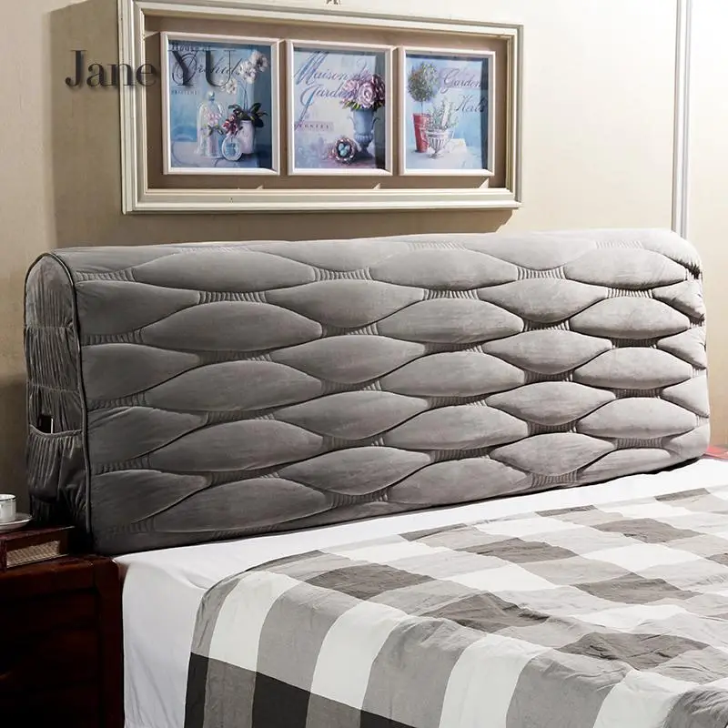 

JaneYU New Type Of Thick European Full-cover With Protective Cover For Bedside Soft-cover Elastic Arc Backrest Dust-protection