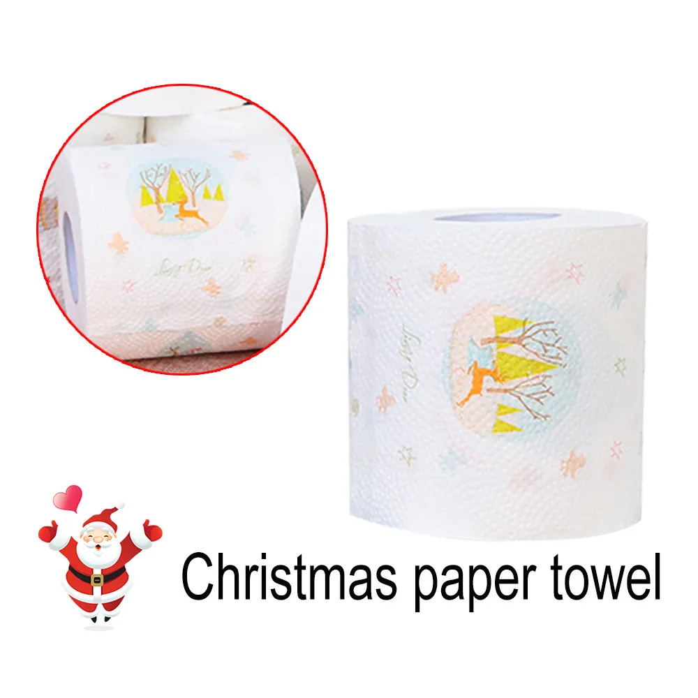 

Merry christmas Decorations For Home Christmas Pattern Roll Paper Print Interesting Toilet Paper Table Kitchen Paper New Year