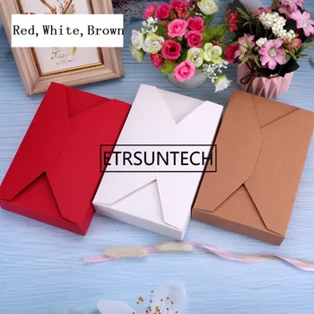 

1000pcs 19.5x12.5x4 cm/7.6x4.9x1.5" kraft paper/white gift boxes envelope styled presentation box for wedding invitation cards
