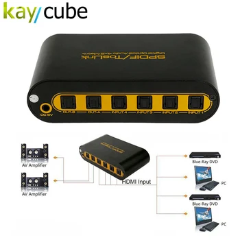 

kaycube SPDIF/TOSLINK Optical Digital Audio True Matrix 4x2 Switcher/Splitter 4 In 2 Out Toslink Matrix Optical Matrix