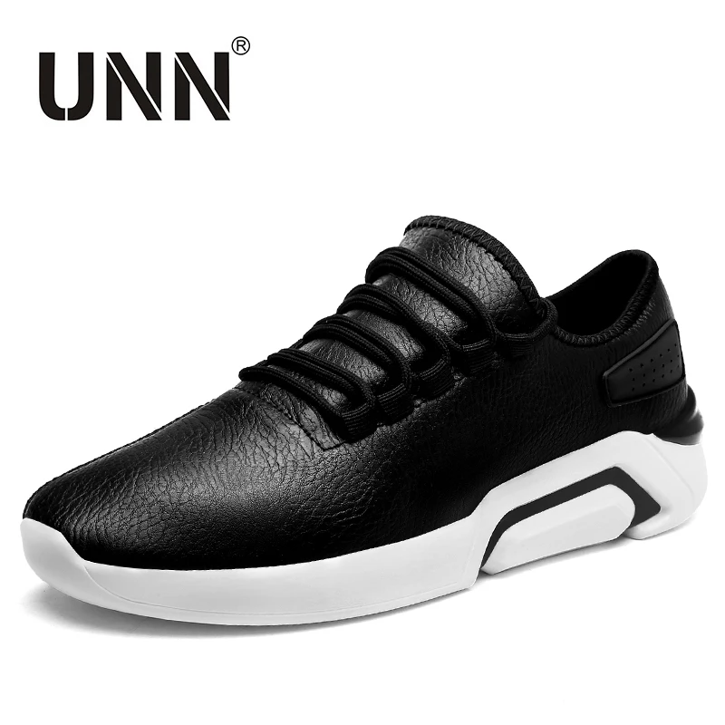 

UNN New casual shoes Breathable mens shoes casual PU solid round toe sapato feminino height increasing Lace-up Shoes Plus Size