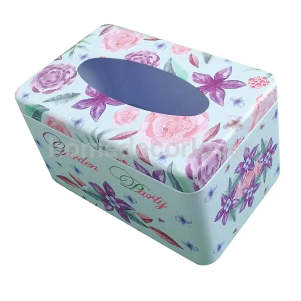 Tissue Box Cover Napkin Holder Car Paper Storage Container Tin Case Kitchen