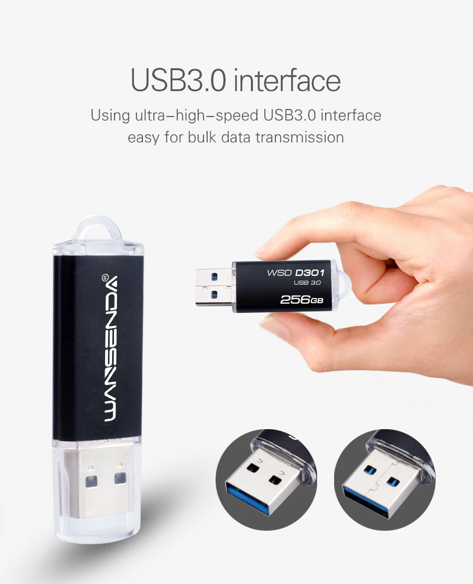 WANSENDA USB 3,0 высокоскоростной Usb флеш-накопитель 4 ГБ 8 ГБ 16 ГБ 32 ГБ 64 ГБ 128 ГБ 256 Гб флешки USB флешки 3,0 диск памяти