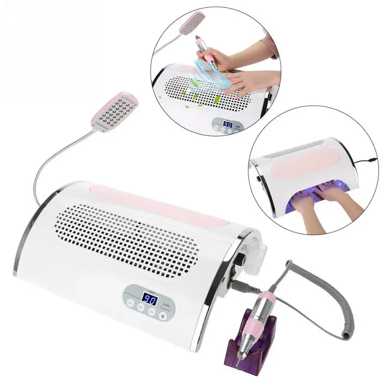 

54W Nail Dust Collector Multi-functional Nail Fan Art Salon Suction Dust Collector Machine Vacuum Cleaner Fan with UV LED Light