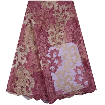 

Best Sale High Quality Nigerian Lace Fabrics With Stones African French Net Lace Fabric Embroidered Tulle Mesh Lace Fabric 1072