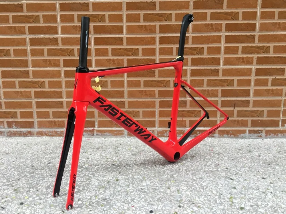 Clearance 2019 design super light FASTERWAY classic carbon road frameset D Brake carbon bike frame:Frameset+Seatpost+Fork+Clamp+Headset 7
