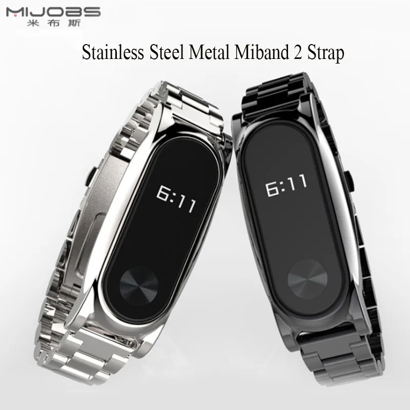 

for xiaomi mi band 2 strap Plus Stainless Steel Metal Screwless wrist strap for Miband 2 smart bracelet Watchband