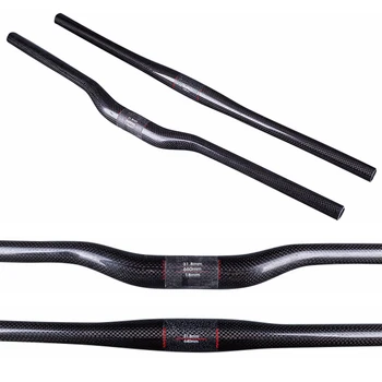 

Ultralight Glossy Full 3K Carbon Fibre MTB Flat/Rise Handlebar 31.8mm Cycling Mountain Bike Handlebars Bicycle parts 135g