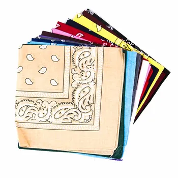 

Unisex Hip Hop Black Bandana Fashion Paisley Headwear Hair Band Wrist Wraps Square scarves print Handkerchief High quality