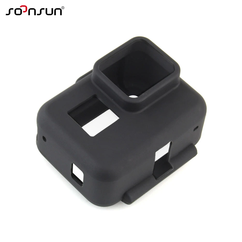 SOONSUN черный мягкий силиконовый чехол резиновый защитный чехол для GoPro Hero 5 6 7 черный с креплением на раму для Go Pro Аксессуары