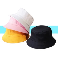 Unisex Summer Foldable Fisherman Bucket Hat 2019 New Solid Color Women Men Outdoor Sunscreen Cotton Fishing Cap Casual Visor Hat