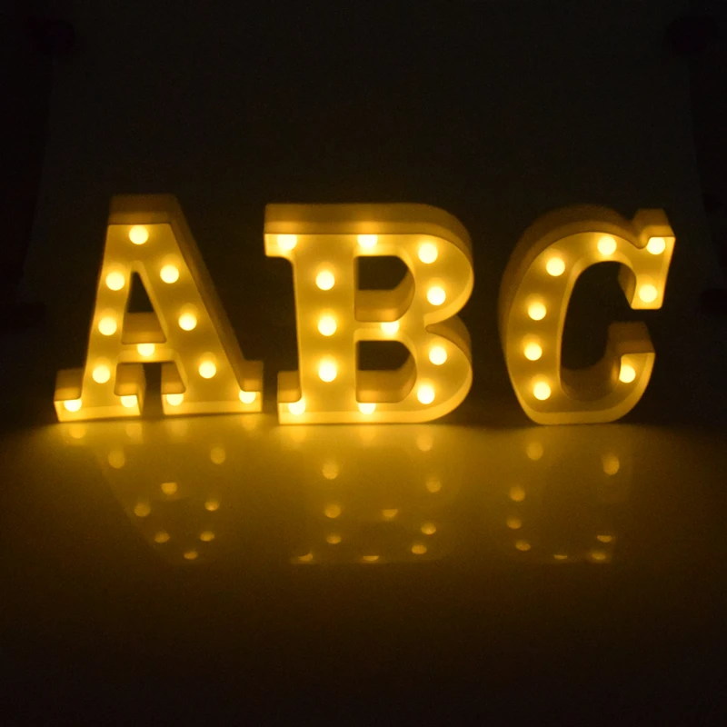 

AIFENG Decorative Led Light Up Letters White Plastic Marquee Sign Party Wedding Decor Battery Operated Letters Light