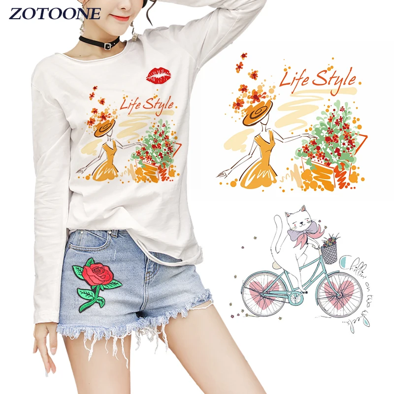 ZOTOONE модные нашивки для девочек с утюгом на одежду Diy нашивки с теплопередачей для украшения одежды наклейки аксессуары E