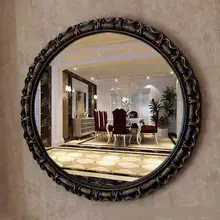 72 см x 72 см Европейский ретро мягкая одежда дизайнерское Европейское косметическое зеркало настенный круглое зеркало в ванную комнату