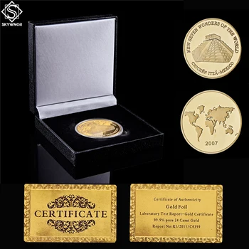 

2007 Chichen Itza-Mexico Seven Wonders Of World Gold Souvenir Coins Value Online W/ Black Display Box