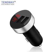 Tendway автомобильное usb-устройство для зарядки телефона цифровой светодиодный дисплей напряжения/тока держатель мобильного телефона портативный 3.1A Авто планшет USB Автомобильное зарядное устройство