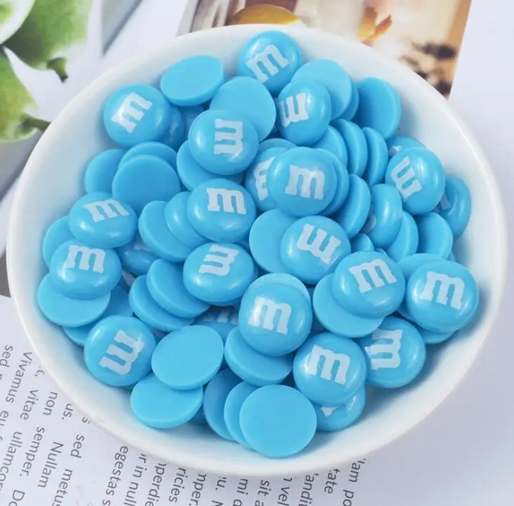 20/100 Kawaii Flatback Resin Cabochons Resin Chocolate Beans M Miniature Chocolate Bean DIY Scrapbook Embellishment Deco Parts