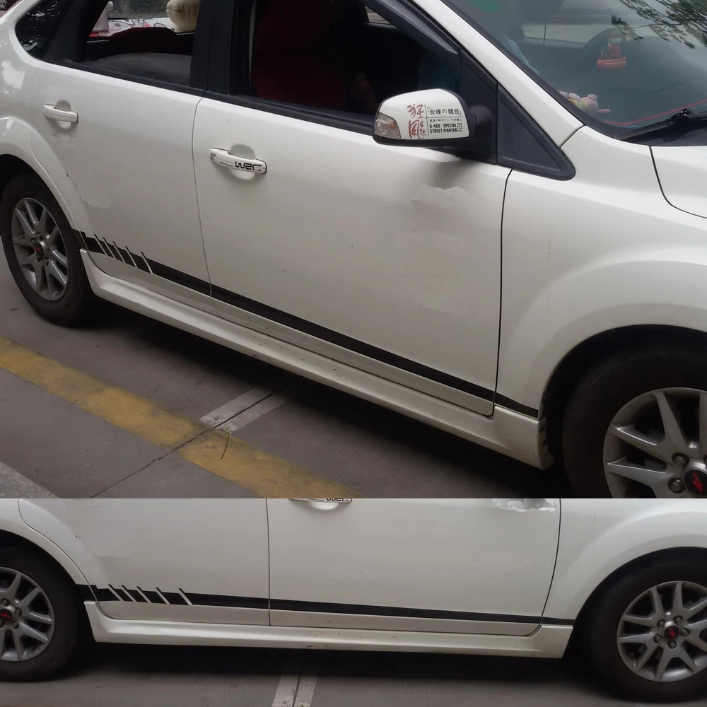 Car Racing Stripes 78'' Lower Door Panels Decals for focus Vinyl Motor