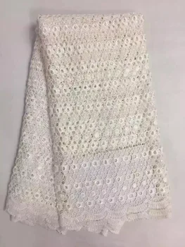 

2016 New popular design white african guipure cord lace fabric water soluble for wed dress 5yards