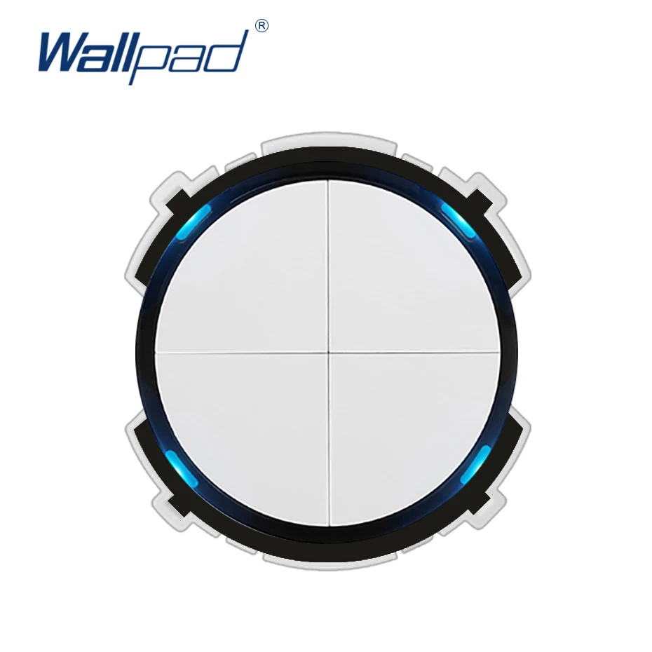 Wallpad 4 банды 2 пути настенный светильник светодиодный индикатор-переключатель функция ключ только комбинация - Цвет: Белый