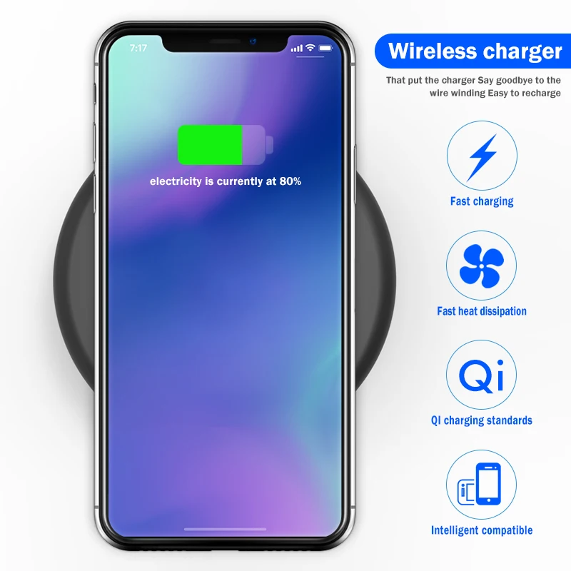 

Fast charger Wireless Charger for iPhone X xs max 8 Qi Wireless Charger Fast Charging Stand for samsung s9 wireless charger