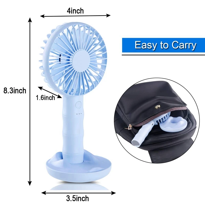 

Handheld Fan,Small Portable Fan Usb Rechargeable Battery Operated Personal Fan With Base Powerful Airflow For Office Room Outd