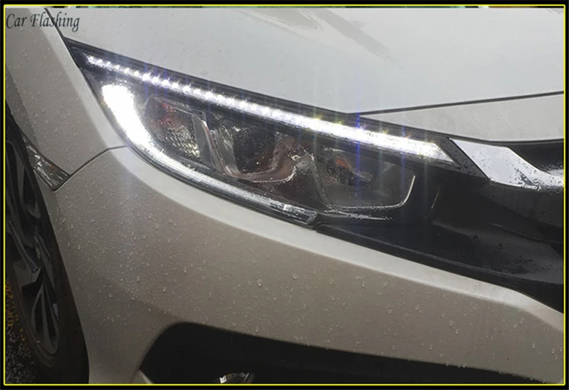Для Honda Civic 10th дневные ходовые огни светодиодные фонари для вождения дневного света противотуманная фара реле для бровей вода
