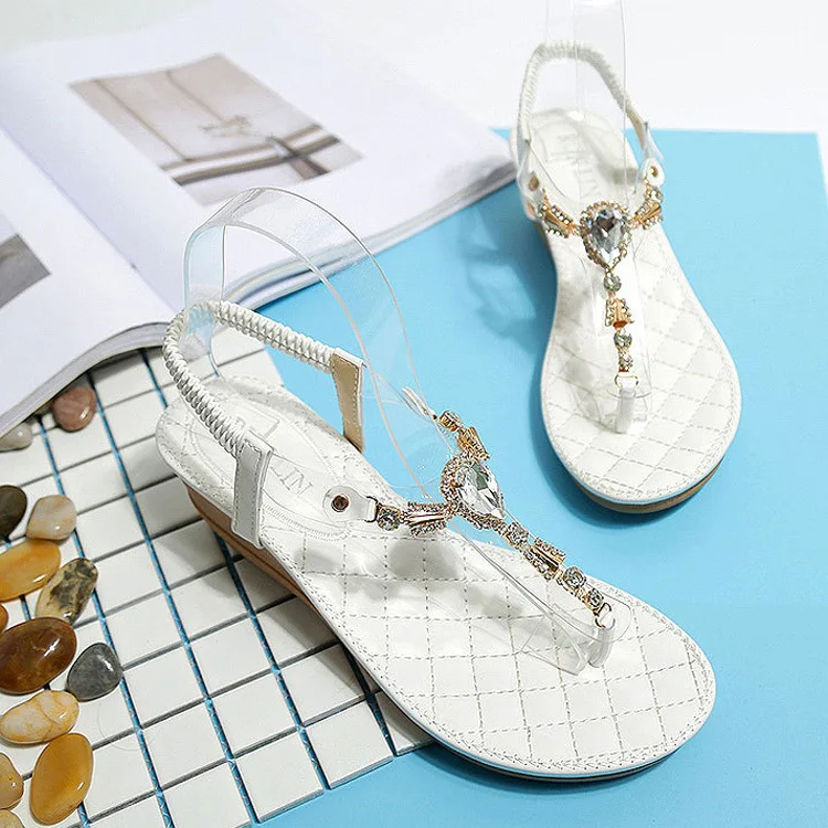 

2019 Women Sandals Bohemia Flat Sandals Women Shoes String Bead Women Flip Flops High Quality Beach Shoes