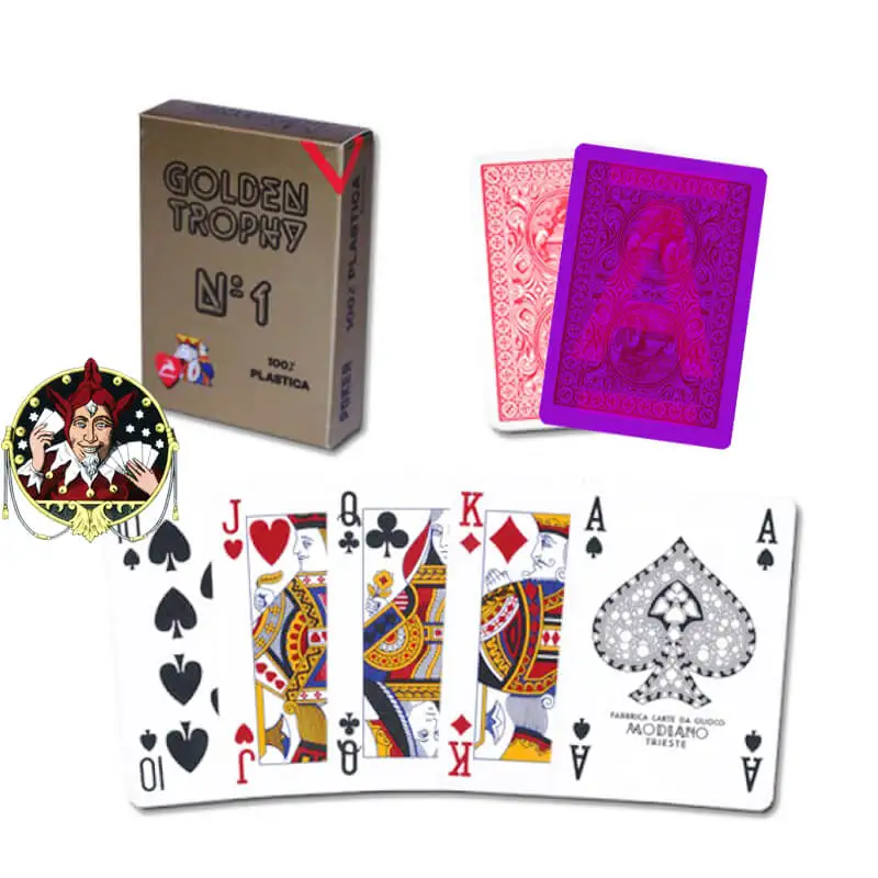 Magic Modiano покер измена меченые карты золотой трофей пластиковые Невидимые игральные карты для покерных игр и магических трюков