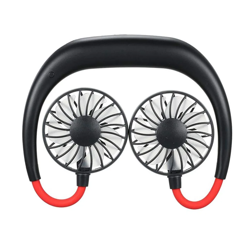 

2019 Hands-free Neck Band Hands-Free Hanging USB 1200mAh Rechargeable Neckband Lazy Dual Fan Mini Air Cooler Summer Portable