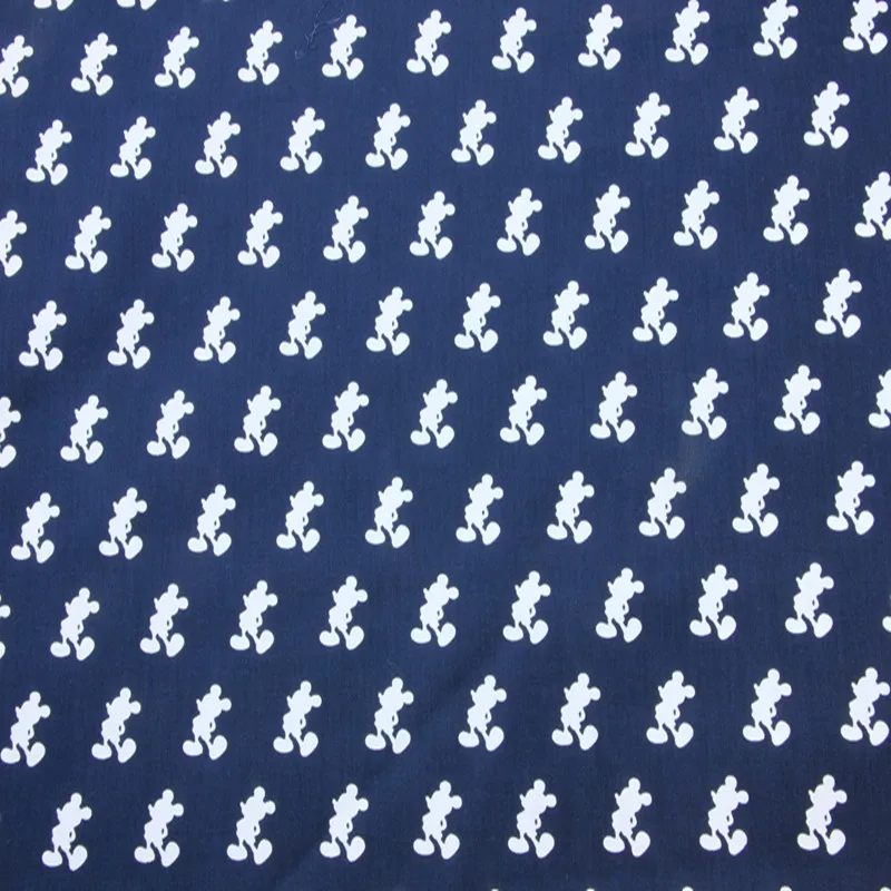 

140cm Wdith White Mickey Mouse Dark Blue Cotton Fabric for Boy Clothes Bedding Set Hometextile Cushion Cover Sewing-BK189