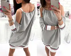 Для женщин с длинным рукавом платье Сексуальная Cami Dress зима-осень 2018 Для женщин Повседневное Свободные Твердые Бандажное платье миди