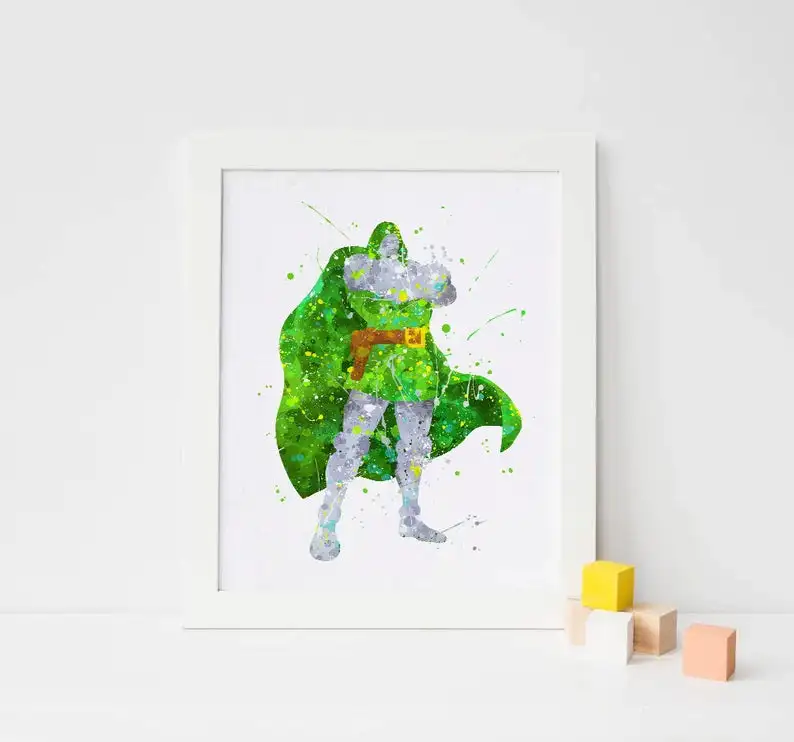 Принт Doctor Doom фантастический постер с четырьмя акварелями Декор стен детской