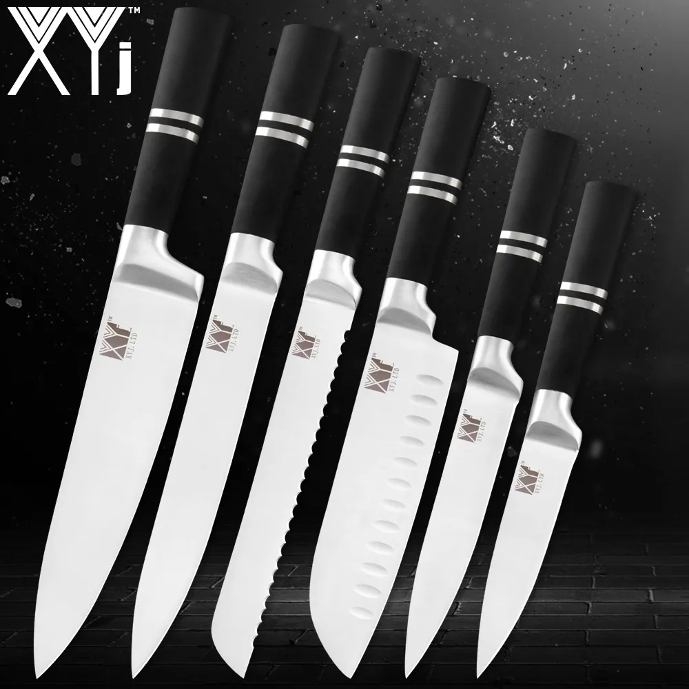 

XYj New Arrivial Stainless Steel Kitchen Knife 3Cr13mov Kitchen Chef Knives Set Bread Slicer Steak Sashimi Knife Cooking Tools